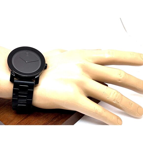 Movado Men's Watch 3600047 Bold Swiss Quartz Black Dial Stainless Steel Rubber - Picture 5 of 14